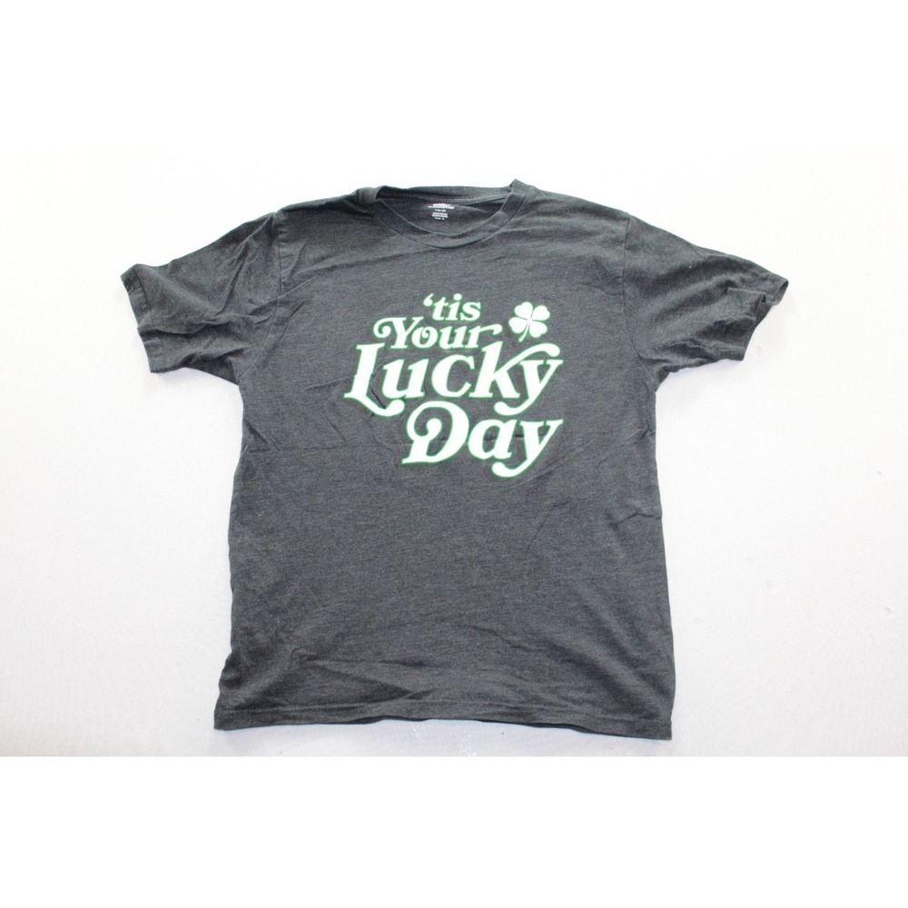 Way To Celebrate!Mens Small Gray St. Patrick's Day Shirt  Crew Neck Short Sleeve